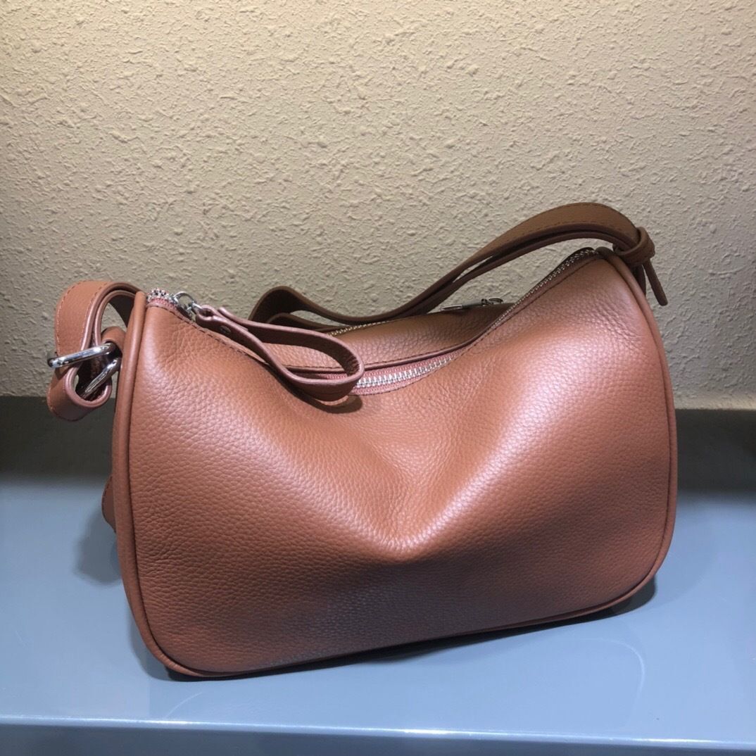 Underarm Bag One Shoulder Head Layer Soft Cowhide Bags Purse Polyester Zipper