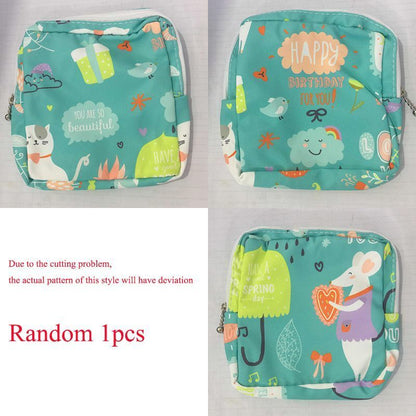 Small Cosmetic Bag Traveling Sanitary Napkin Storage Purse Coin Lipstick Wallet