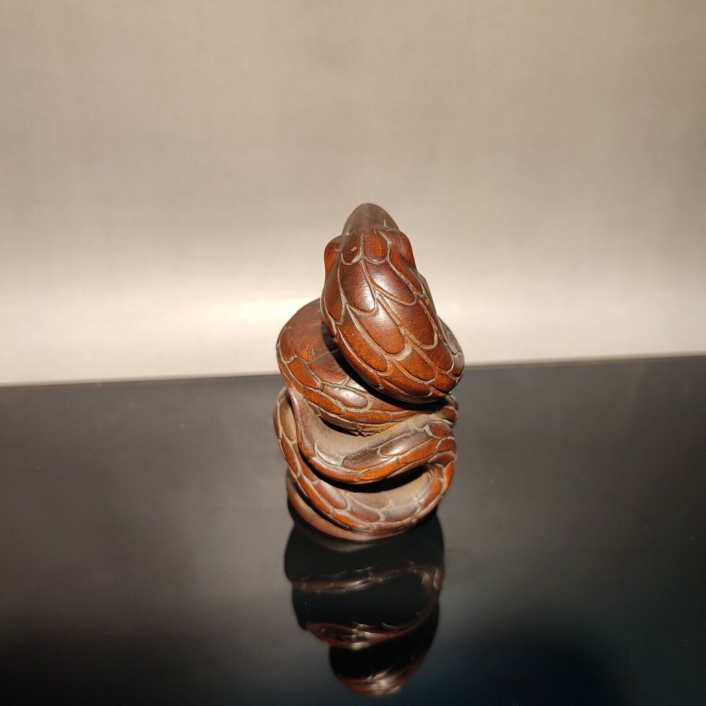 sculpture carving home decor living room wood carvings wooden scary snake statue