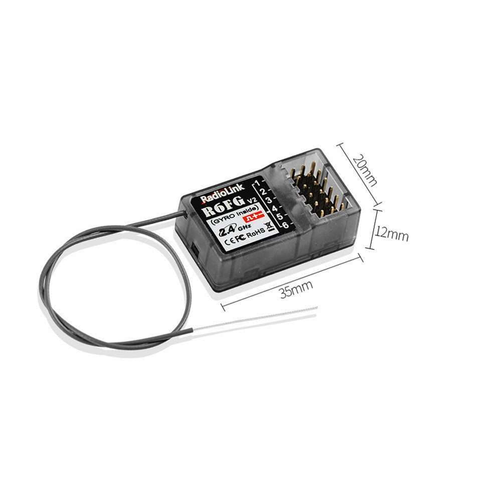R6FG 2.4G 6-Channel Gyro RC Receiver for RC6GS RC4GS RC4G RC3S T8FB Transmitter