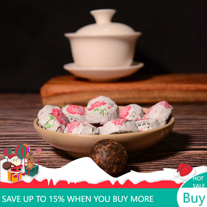Yunnan Puer Tuo Red Rose Pu Erh Flower Flavor Mini Tuo Cha Ripe Pu'er Tea 500g