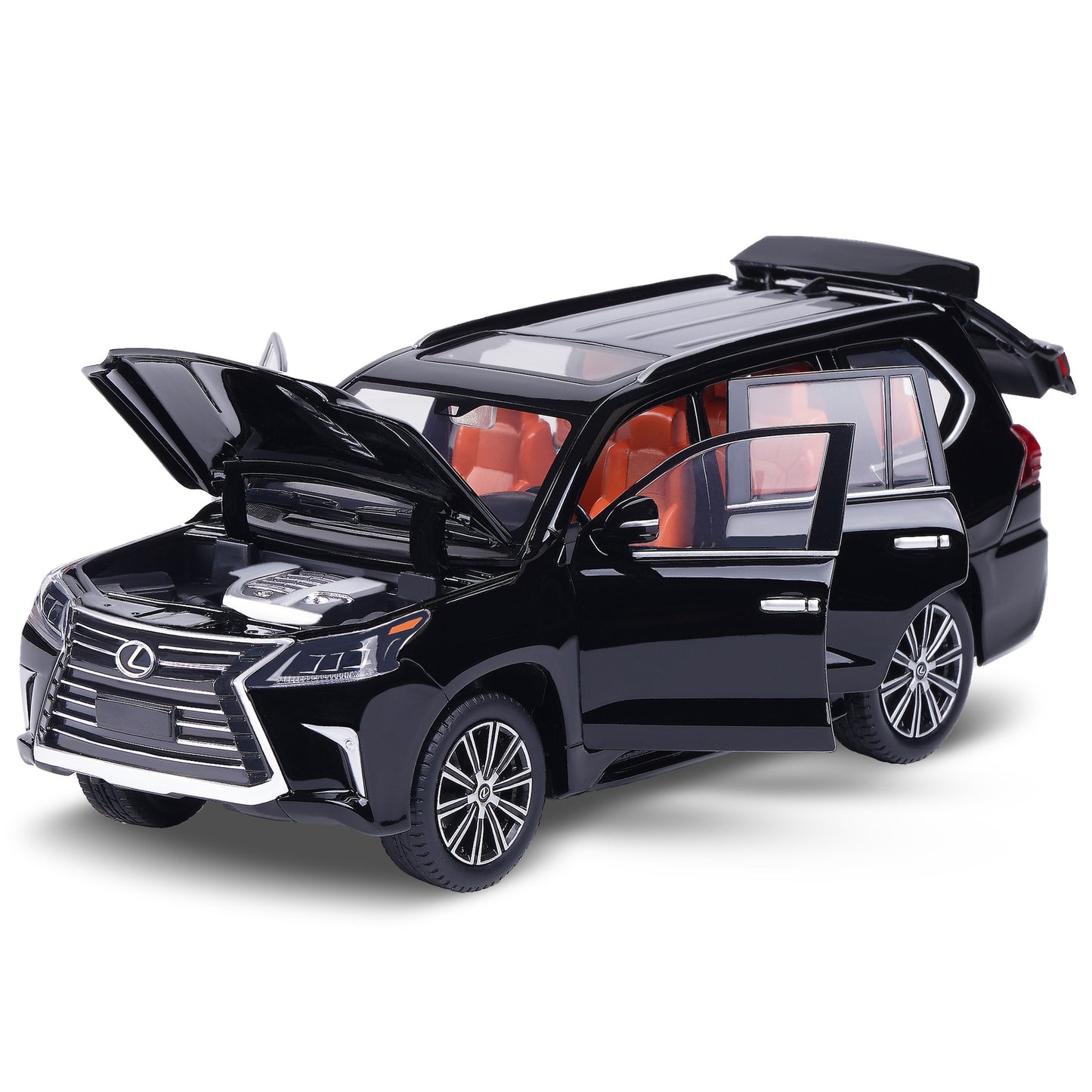 1:32 Diecast Lexus LX570 SUV Metal Car Model Toy Door Open Light Gift for Kids