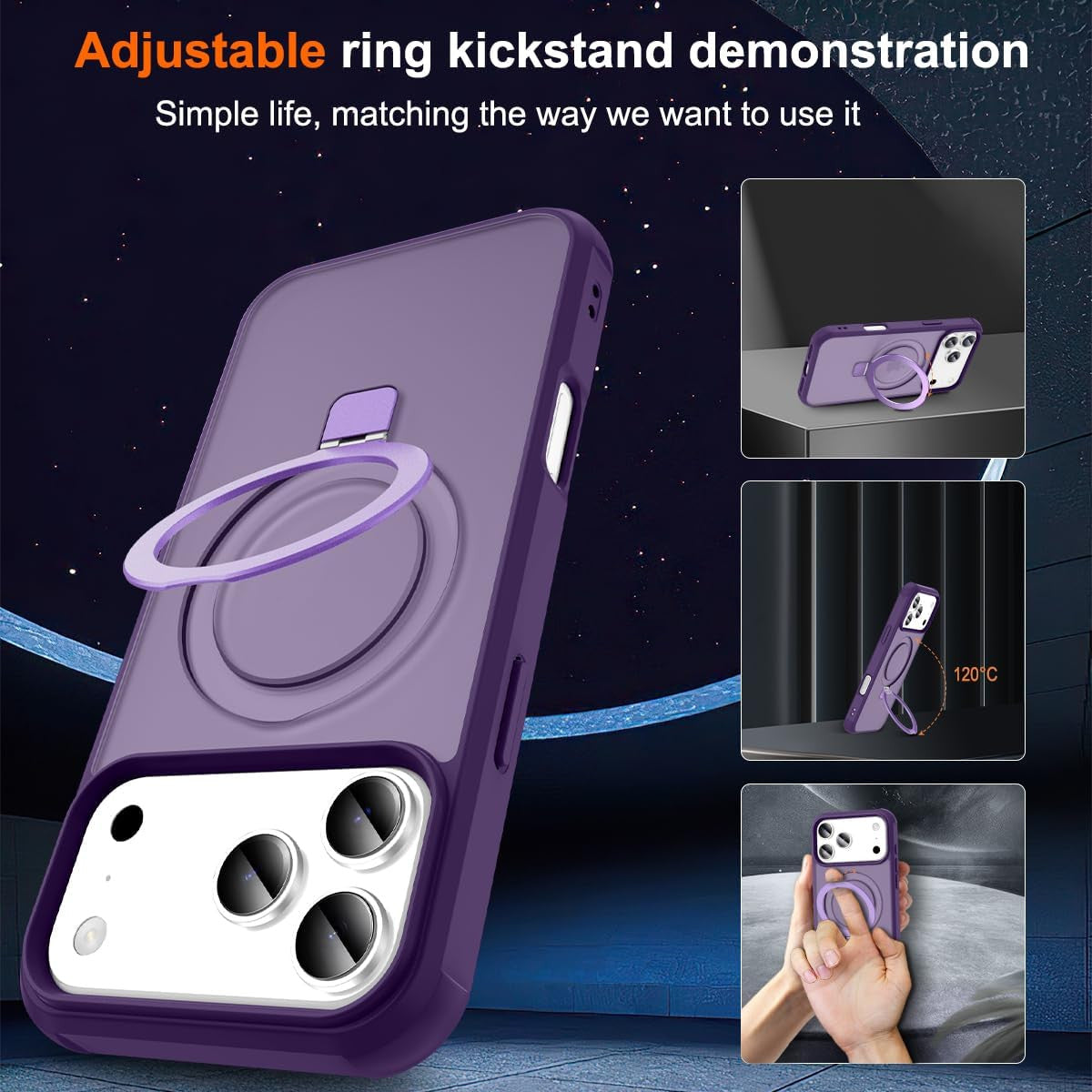 Magnetic Compatible with Iphone 17 Pro Max Case with Stand [Military Grade Drop