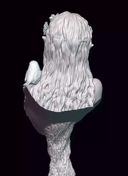 1/10 resin bust figure model kit Fantasy Elf Girl Bust unassembled unpainted