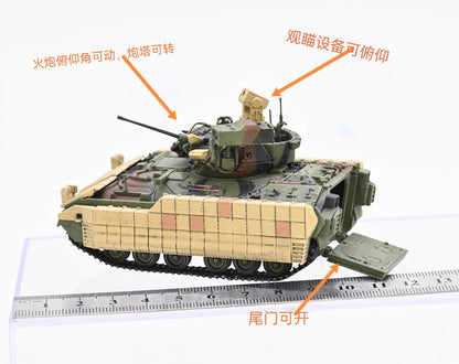 1Pcs 1:72 US M2A3 BUSKIII Bradley Infantry Fighting Vehicle Model Collection Box