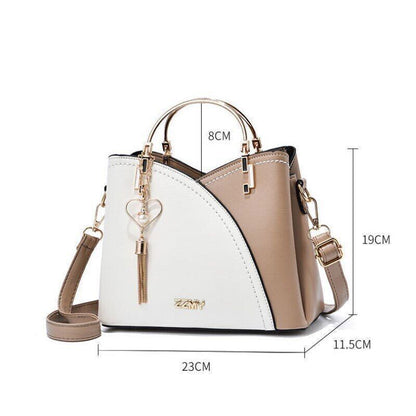 Women‘s Handbags Top Ring Satchel Purse Tassel Decor Crossbody Bag