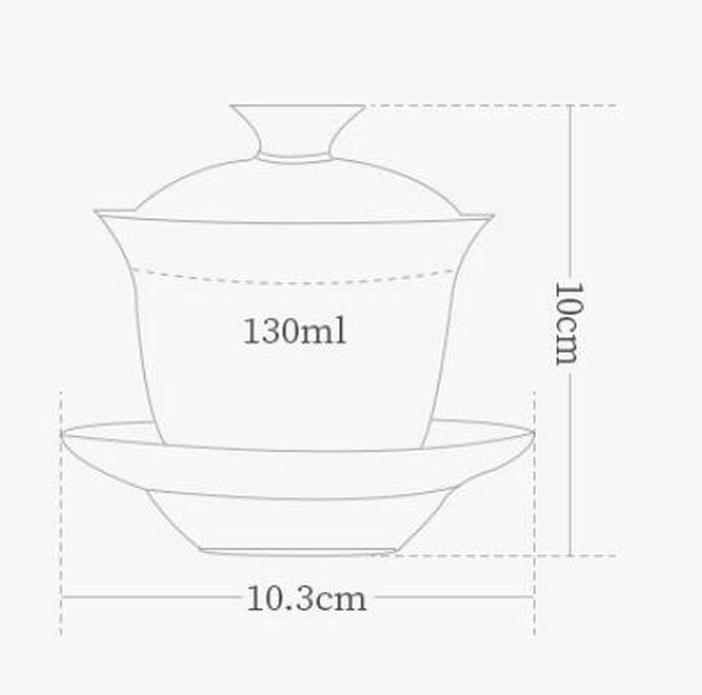 130ml Tradition Gaiwan Porcelain Kung Fu Tea Set Tureen Tea Decor