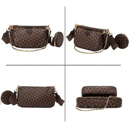 3 In 1 Fashion Luxury Leather Women Handbag Shoulder Purse Crossbody Tote Bags