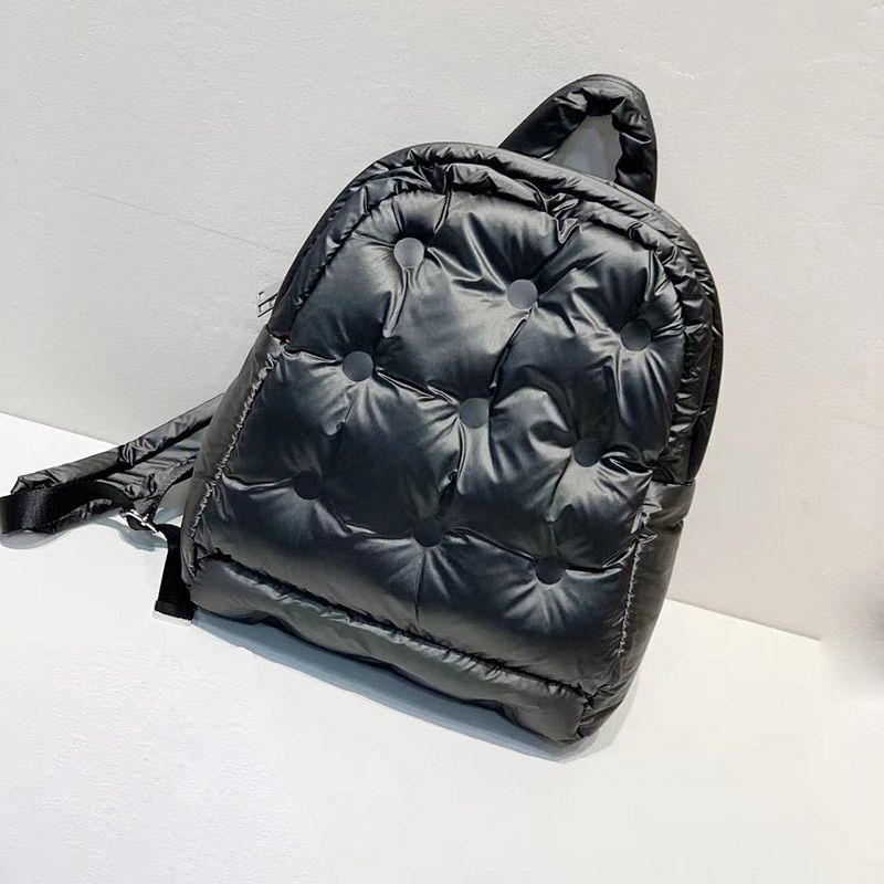 Backpack Fashion Feather Down Shoulder Bags Large Capacity School Bag 30*12*33CM