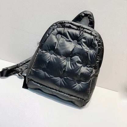 Backpack Fashion Feather Down Shoulder Bags Large Capacity School Bag 30*12*33CM