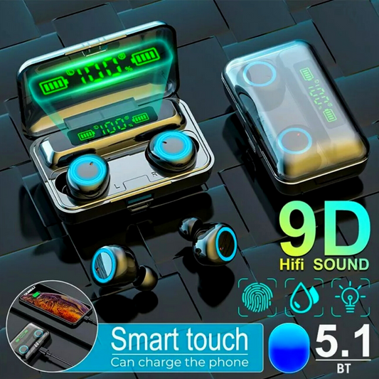 True Wireless Earbuds Bluetooth 5.1 Waterproof Headphones With Charging Case