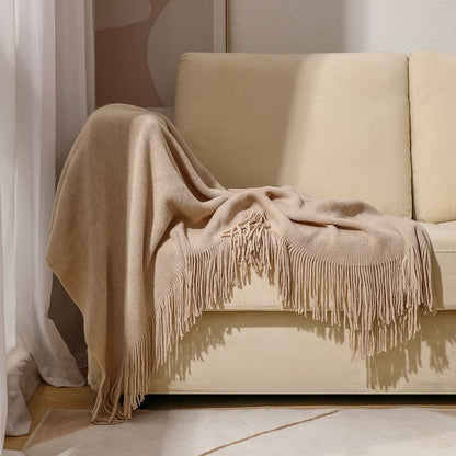 Sofa Knitted Blanket Cotton Thread Nordic Solid Color Protective Cover Bedspread