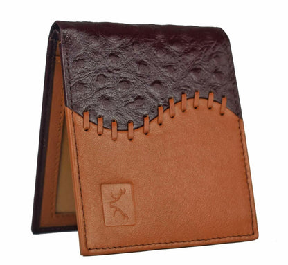 New Men's Brown Colour Genuine Leather RFID Blocking Bi-fold Wallet