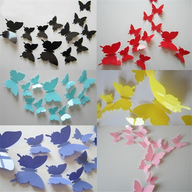 Butterfly Wall Furniture Stickers Home Poster Kitchen Room Adhesive Decoration