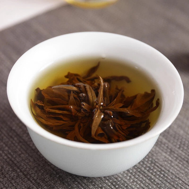 250g Organic Dian Hong Blooming Tea Ball Dragon Pearl Handmade Yunnan Black Tea