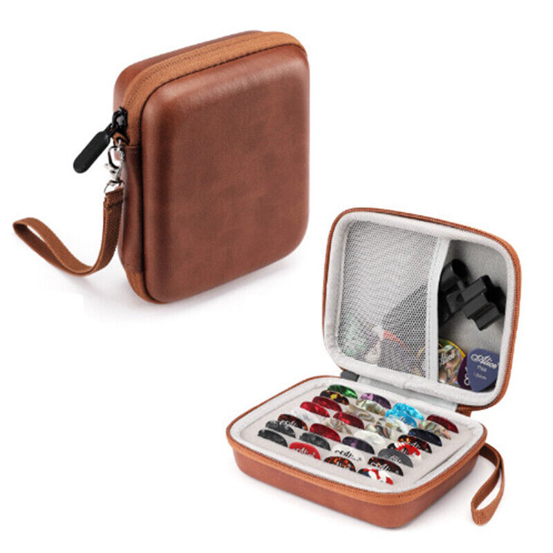 16pcs Guitar Pick Holder Case Box W/ Pick Capo Tuner Strings Storage Pouch Bag