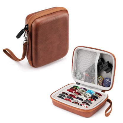 16pcs Guitar Pick Holder Case Box W/ Pick Capo Tuner Strings Storage Pouch Bag