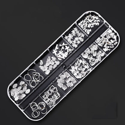 Nail Art Decor 12Design Box 3D Irregular Abalone Seashell Fragment Flakes Charms