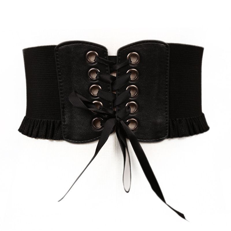 Women Wide Belt Canvas Fashion Dress Corset Waistband Elastic Cummerbund 60-80cm