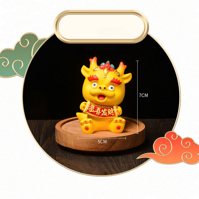 2024 Chinese Zodiac Dragon Resin Statue Year Gift Home Car Mascot Decor Ornament