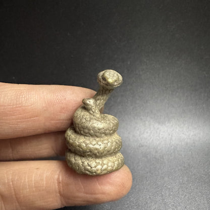 White Brass Mini Snake Incense Holder Cobra Incense Burner Lucky Decor