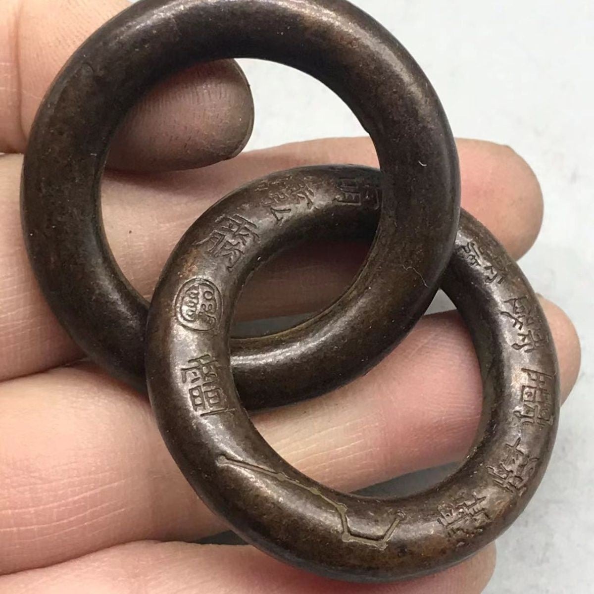 Solid Qiankun Circle Pendant Yin Yang Ring Nine-Word Mantra Carved Lucky Amulet