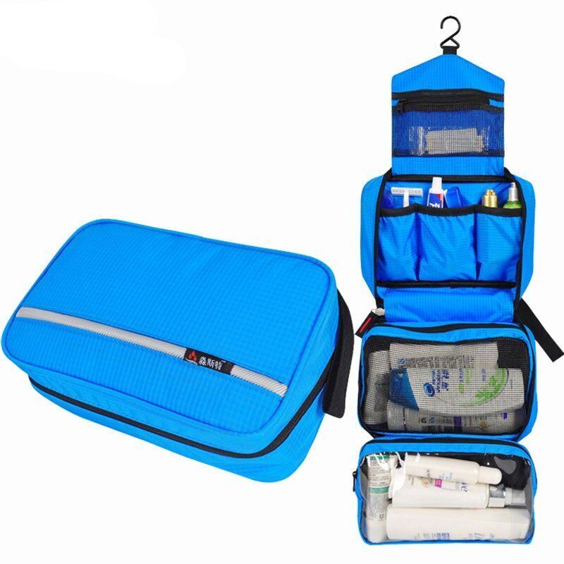 Waterproof Travel Toiletry Makeup Bag Foldable Ladies Shower Bag Hook 24*16*8 CM