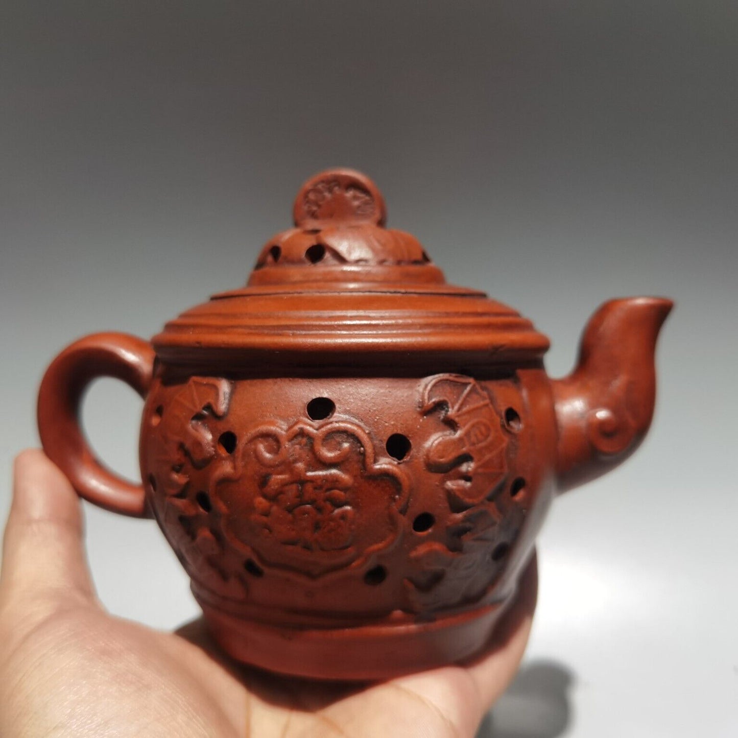 Chinese Yixing Zisha Clay Handmade Exquisite Kung Fu Tea Set Teapot 品名五福临门 底款时大彬