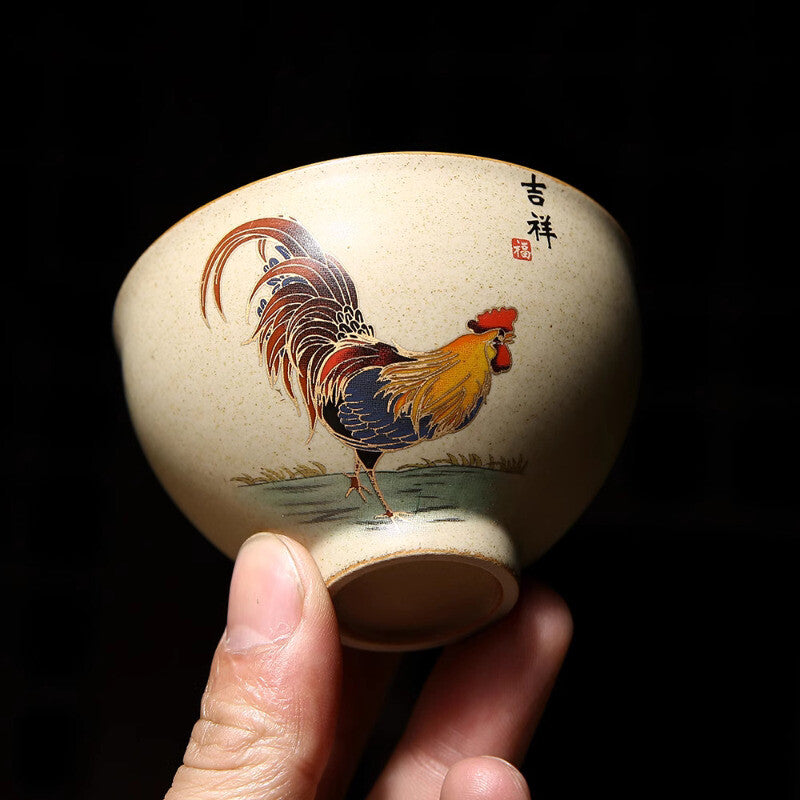 7.6*4.8CM Golden Chicken Tea Master Cup Chinese Tea Tea Bowl Handmade Ceramic
