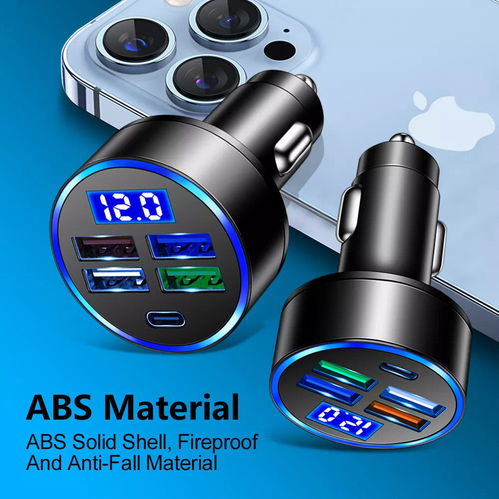 5PCS 4 USB Port Super Fast Car Charger Adapter for iPhone Samsung Android Phone