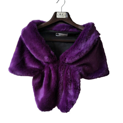 Elegant High-grade Bridal Wedding Luxury Fur Long Shawl Stole Wrap Shrug Scarf