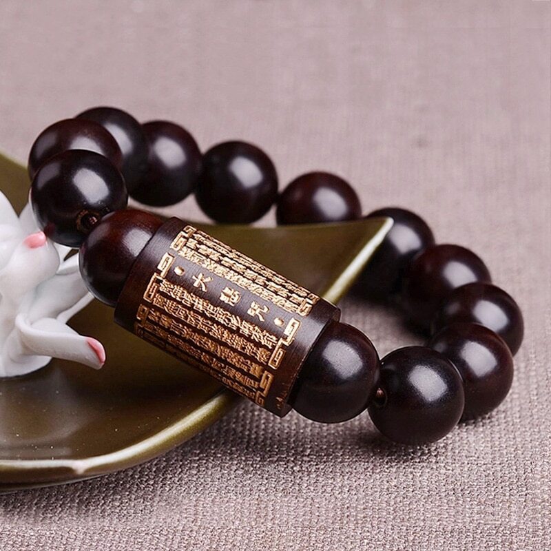 Lightning Strike Peach Wood Shurangama Mantra Buddha Bead Auspicious Bracele