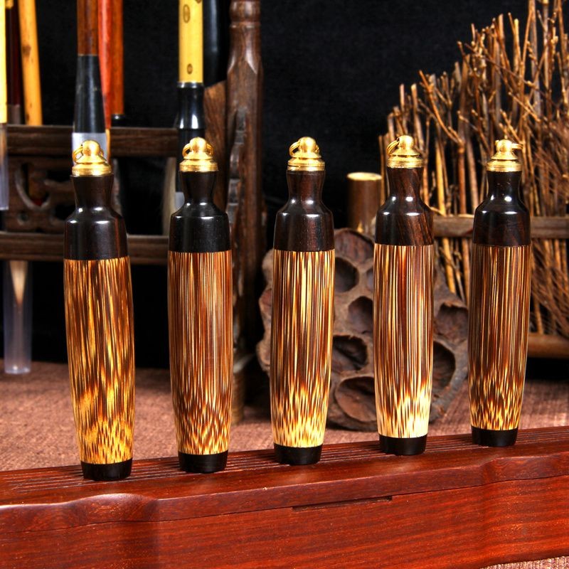 Purple Sandalwood Bamboo Snuff Bottle 0.79×2.56in Chinese Style Vintage Gift