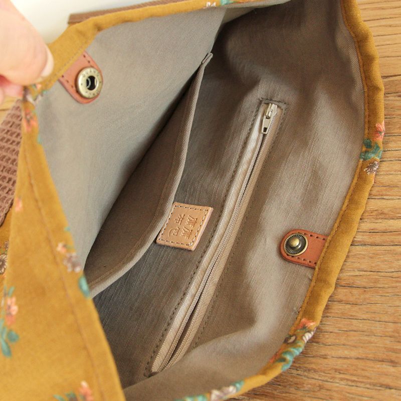 Fashion Cotton Soft Cloth Boho Chic Floral Slouchy Hobo Bag Shoulder Handbag 1PC
