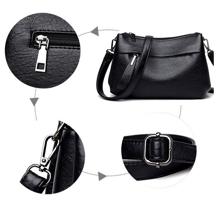 Women's Leather Shoulder Crossbody Bag Lady Satchel Tote Bag Messenger Large