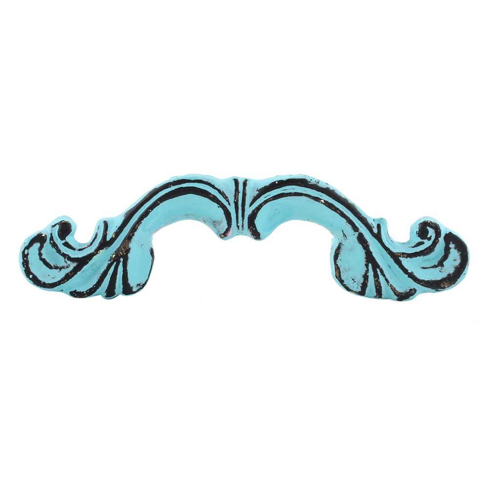 Antique Finish Turquoise Distressed Iron Bow Wardrobe Handle set of 2