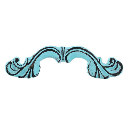 Antique Finish Turquoise Distressed Iron Bow Wardrobe Handle set of 2