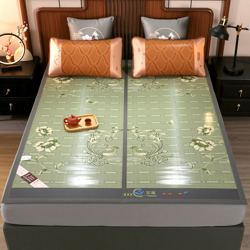 Bamboo Bed Mat Summer Accessories Folding Double Faces Bamboo & Rattan Mugwort