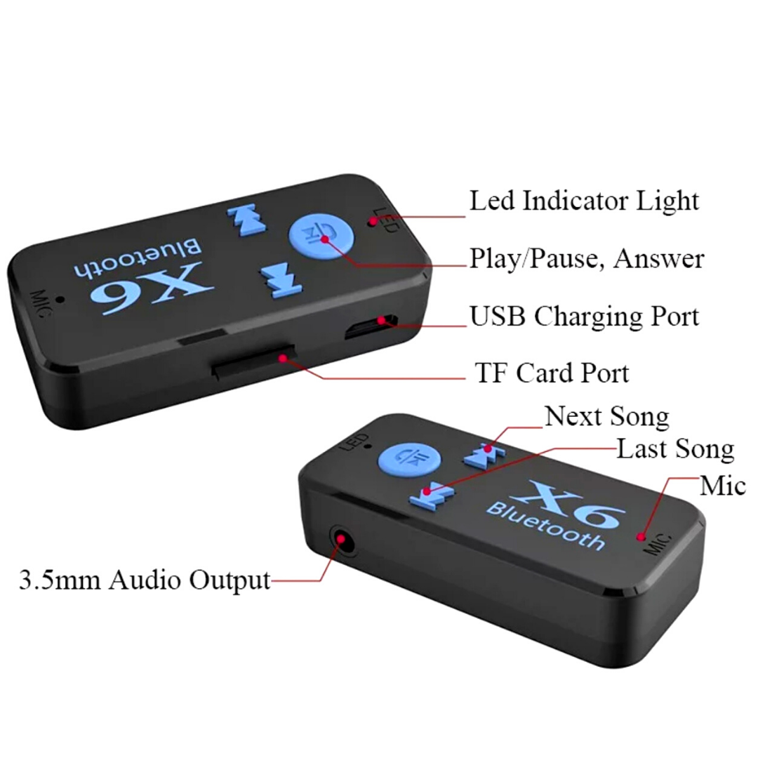 Receptor de audio inalámbrico auxiliar para coche Bluetooth adaptador transmisor