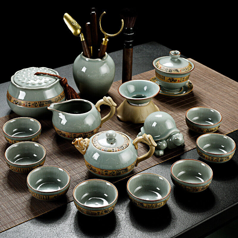 Complete Tea Set Porcelain Tea Pot Gaiwan Tureen Pitcher Chadao Canister Tea Cup