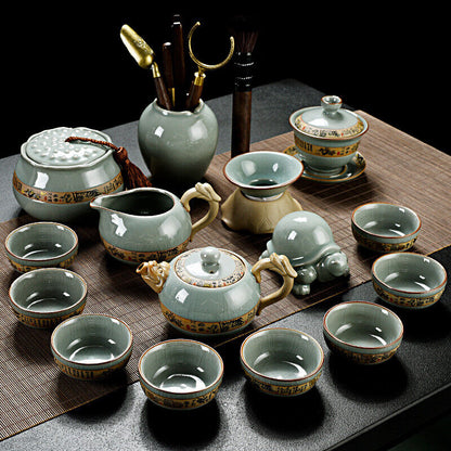 Complete Tea Set Porcelain Tea Pot Gaiwan Tureen Pitcher Chadao Canister Tea Cup
