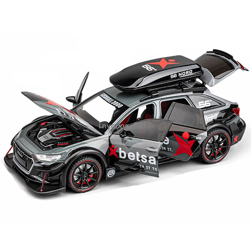 1/24 Audi RS6 Model Car Metal Diecast Toy Cars Boys Toys for Kids Gifts Gray