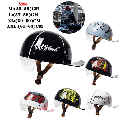 Motorcycle Duck Helmet Retro Helmets Baseball Cap Half Colorful Men Head Safety