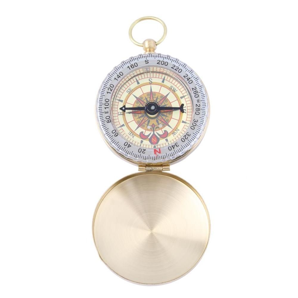 Outdoor Compass Hiking Camping Brass Pocket Watch Bronzing Antique Navigation 1p