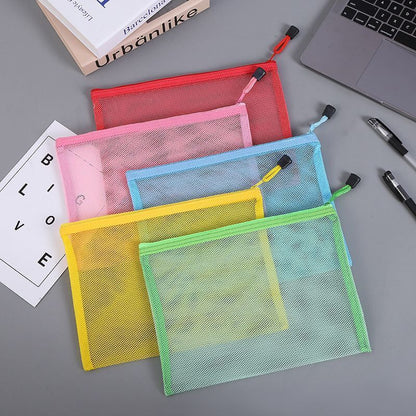 Transparent Nylon Mesh Bag Makeup Cosmetic Storage Purse Zipper Travel Organizer