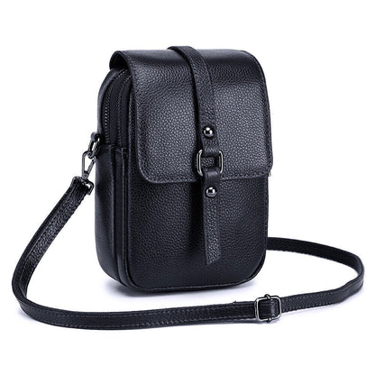 Womens Small Crossbody Bag Genuine Leather Vintage Shoulder Bag Cell Phone Purse