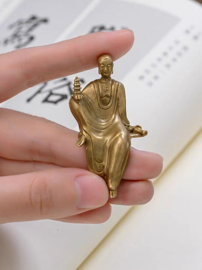 Bronze statue hand-carved Buddha View Yin Bodhisattva decoration -