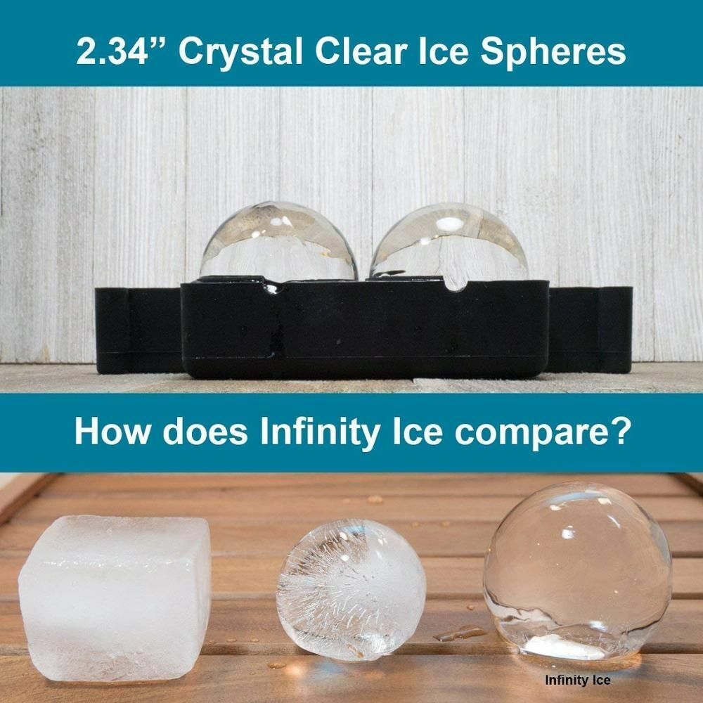Crystal Clear Ice Ball Maker Spherical Whiskey Tray Bubble-Free Cavity 2.35 Mold