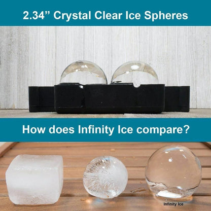 Crystal Clear Ice Ball Maker Spherical Whiskey Tray Bubble-Free Cavity 2.35 Mold
