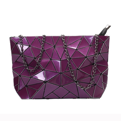 Chain Shoulder Bag Geometric Messenger Bags Plain Folding Crossbody Bags Clutch